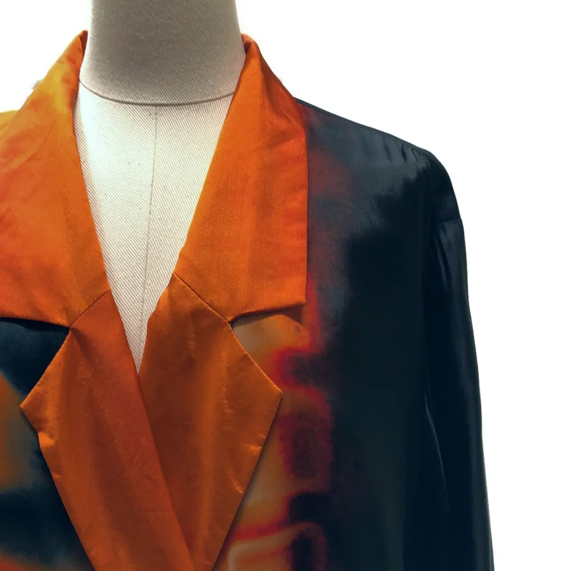 DRIES VAN NOTEN / ドリスヴァンノッテン | 2021SS | × Len Lye / ネオンプリント 半袖 カシュクールワンピース | M | レディース