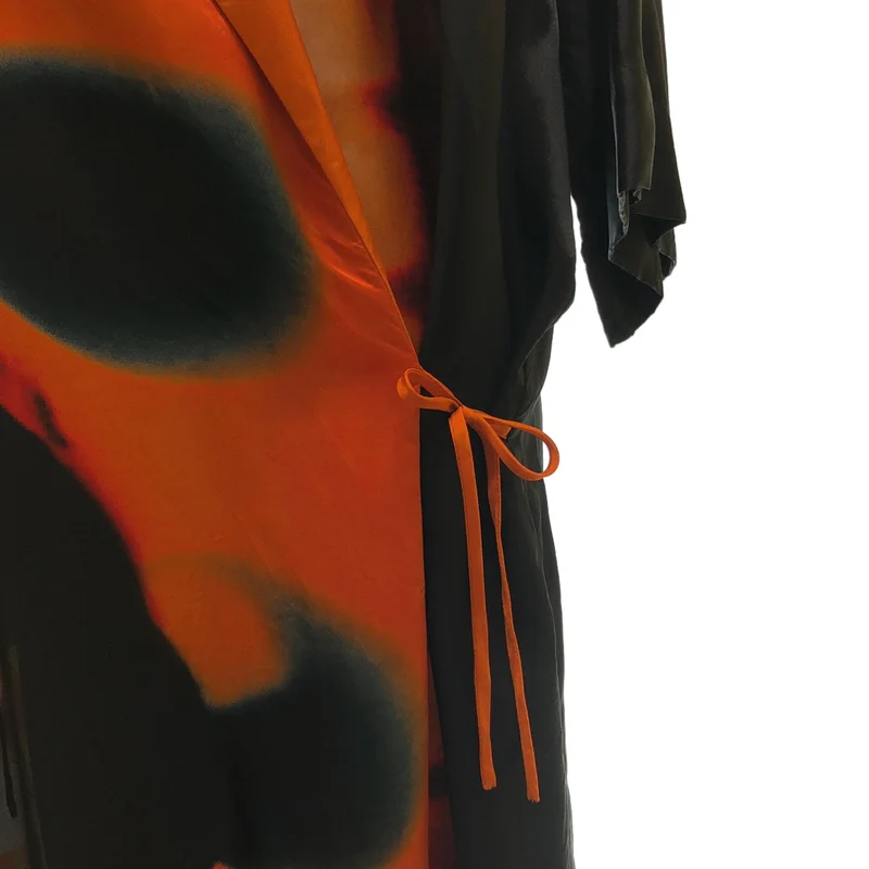 DRIES VAN NOTEN / ドリスヴァンノッテン | 2021SS | × Len Lye / ネオンプリント 半袖 カシュクールワンピース | M | レディース