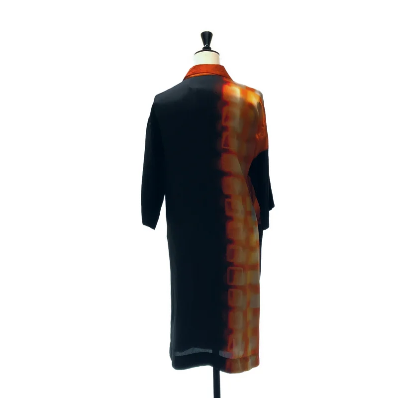 DRIES VAN NOTEN / ドリスヴァンノッテン | 2021SS | × Len Lye / ネオンプリント 半袖 カシュクールワンピース | M | レディース