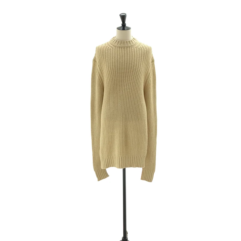 JIL SANDER / ジルサンダー | ステッチスリーブ サイドスリット ローゲージ ロングニット |