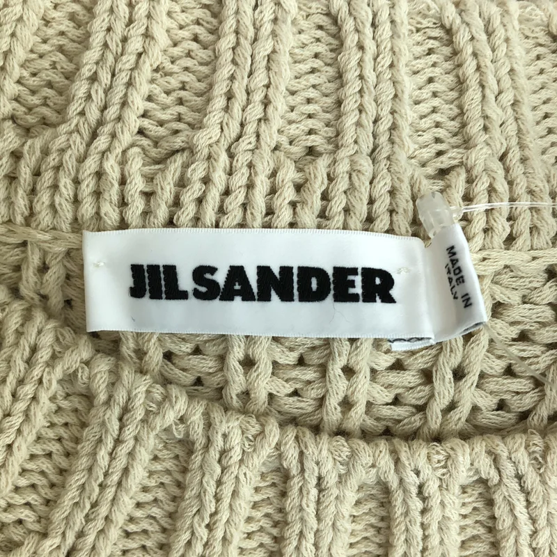JIL SANDER / ジルサンダー | ステッチスリーブ サイドスリット ローゲージ ロングニット |