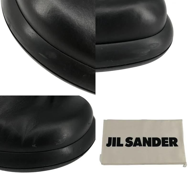 JIL SANDER / ジルサンダー | レザー ラウンドトゥ サイドゴアブーツ | 37 | レディース