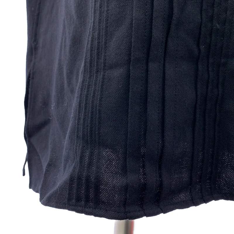YOHJI YAMAMOTO POUR HOMME / ヨウジヤマモトプールオム | 2022AW | ウール プリーツ 比翼ロングシャツ | 3 | メンズ