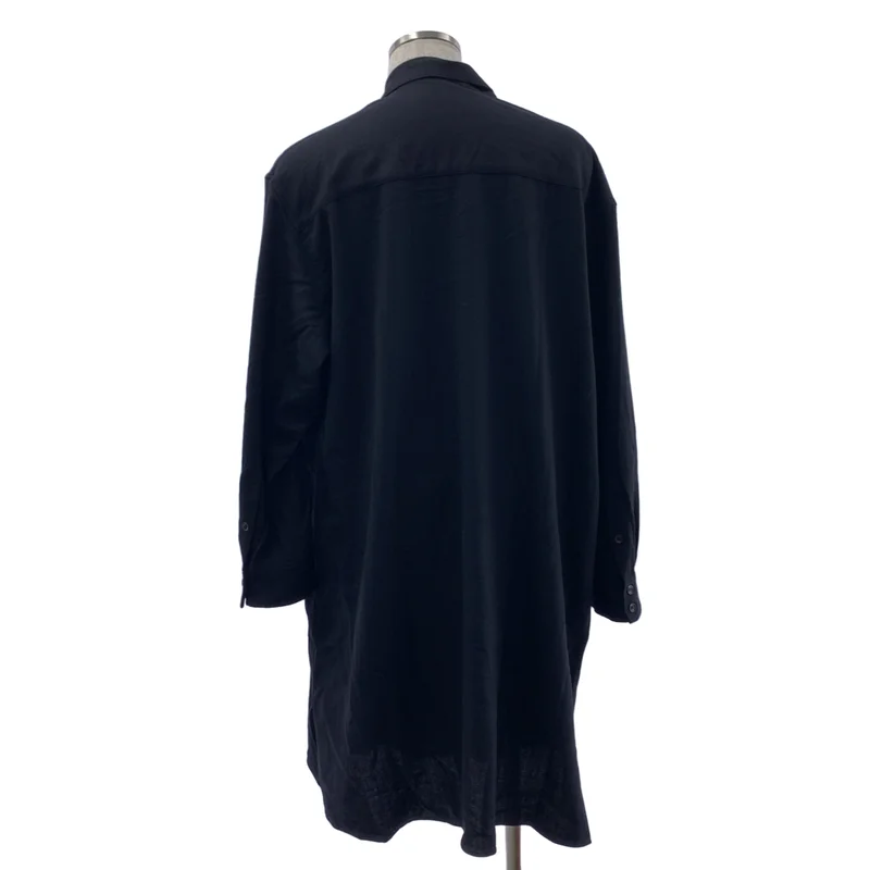 YOHJI YAMAMOTO POUR HOMME / ヨウジヤマモトプールオム | 2022AW | ウール プリーツ 比翼ロングシャツ | 3 | メンズ