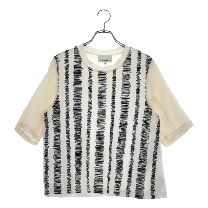 3.1 Phillip Lim / スリーワンフィリップリム | シルクスリーブ ステッチデザインTシャツ | XS | レディース