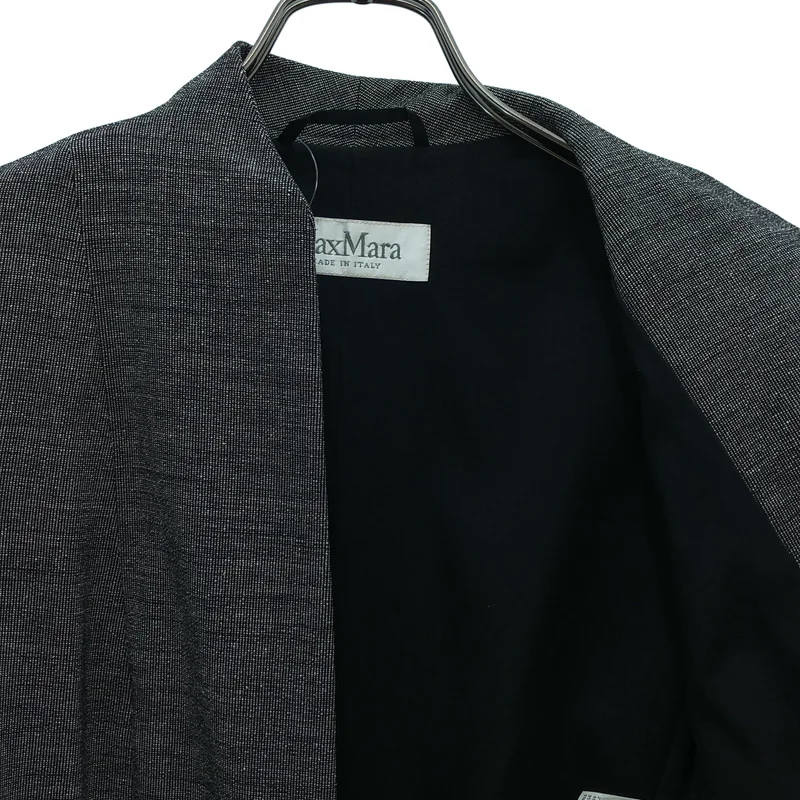 Max Mara / マックスマーラ | ウール シルク ノーカラージャケット | 42 | レディース
