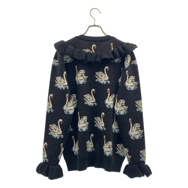STELLA McCARTNEY / ステラマッカートニー | スワン フリル Vネック ニット | 40 | レディース