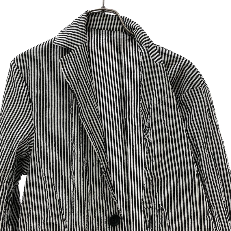 POSTELEGANT / ポステレガント | 2023SS | Cotton Silk Seersucker Jacket / コットン シルク シアサッカー テーラードジャケット | M | レディース