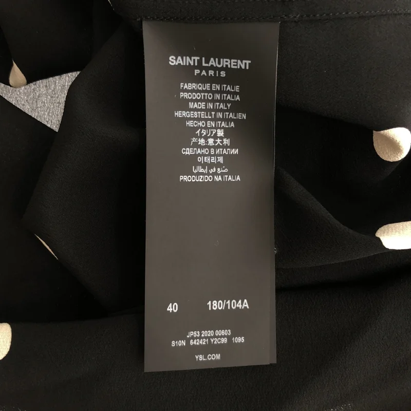 SAINT LAURENT PARIS / サンローランパリ | 2020SS | シルク ポルカドット レギュラーカラーシャツ | 40 | メンズ