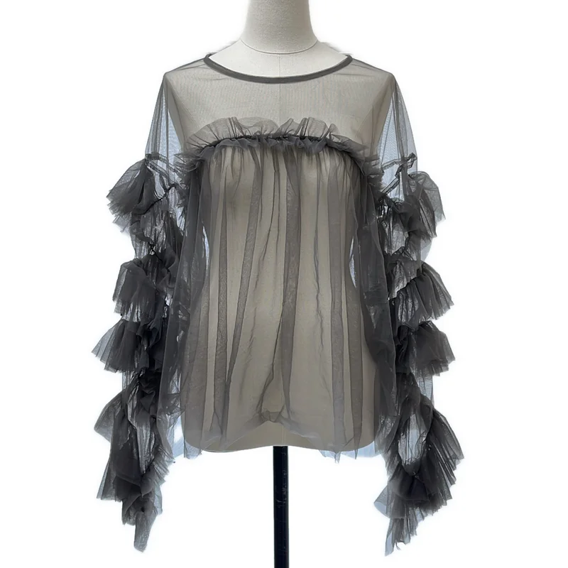 ANDRESD / アンドレスド | decorative tulle tops チュール ボリューム ブラウス | F | レディース