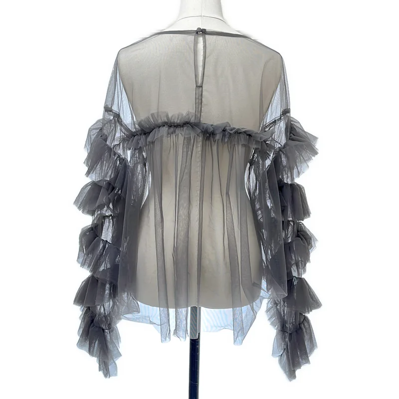 ANDRESD / アンドレスド | decorative tulle tops チュール ボリューム ブラウス | F | レディース