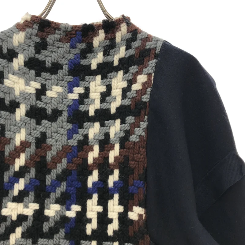 mint designs / ミントデザインズ | ウール ニット切替 ワンピース | 2 | レディース