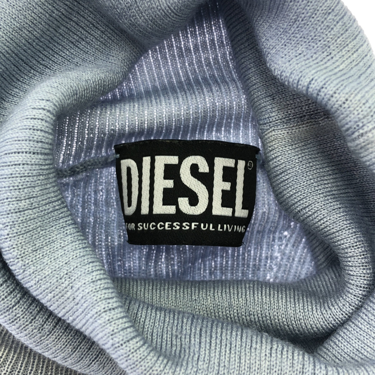 DIESEL / ディーゼル | ハイネック配色リブニット | XS | ブルー