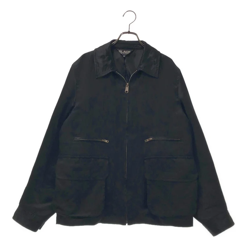 BLACK COMME des GARCONS / ブラックコムデギャルソン | 2025SS | アセテート サテン リバーシブル ジップアップ フリルブルゾン | M | メンズ