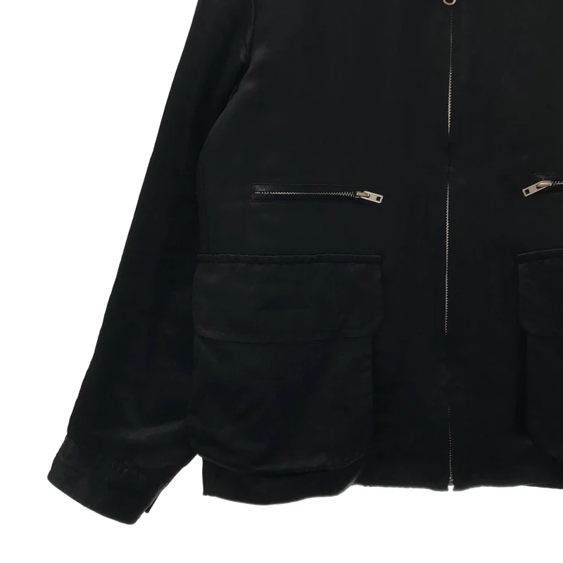 BLACK COMME des GARCONS / ブラックコムデギャルソン | 2025SS | アセテート サテン リバーシブル ジップアップ フリルブルゾン | M | メンズ