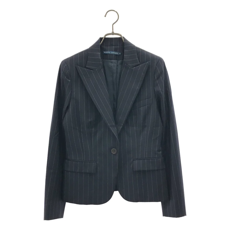 RALPH LAUREN / ラルフローレン | ウール ストライプ 1B テーラードジャケット | 6 | レディース
