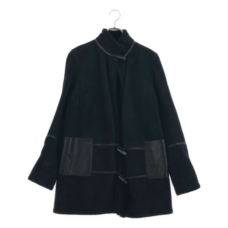 LOEWE / ロエベ | ムートン トグルボタン スタンドカラー ハーフコート | 38 | レディース