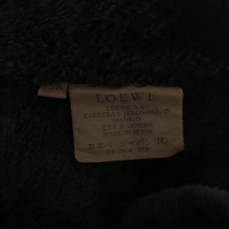LOEWE / ロエベ | ムートン トグルボタン スタンドカラー ハーフコート | 38 | レディース
