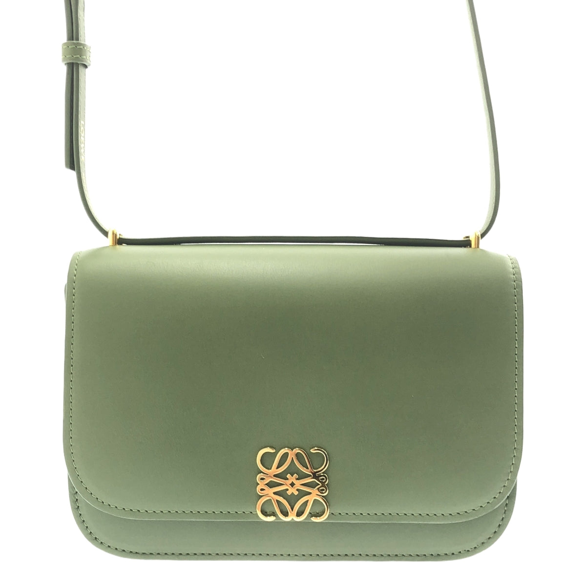 LOEWE（ロエベ）ゴヤ ショルダーバッグ アナグラム グラデーション グリーン レザー ゴールド金具 レディース【中古】 LOEWE（ロエベ） アナグラム ショルダーバッグ ラムレザー グリーン