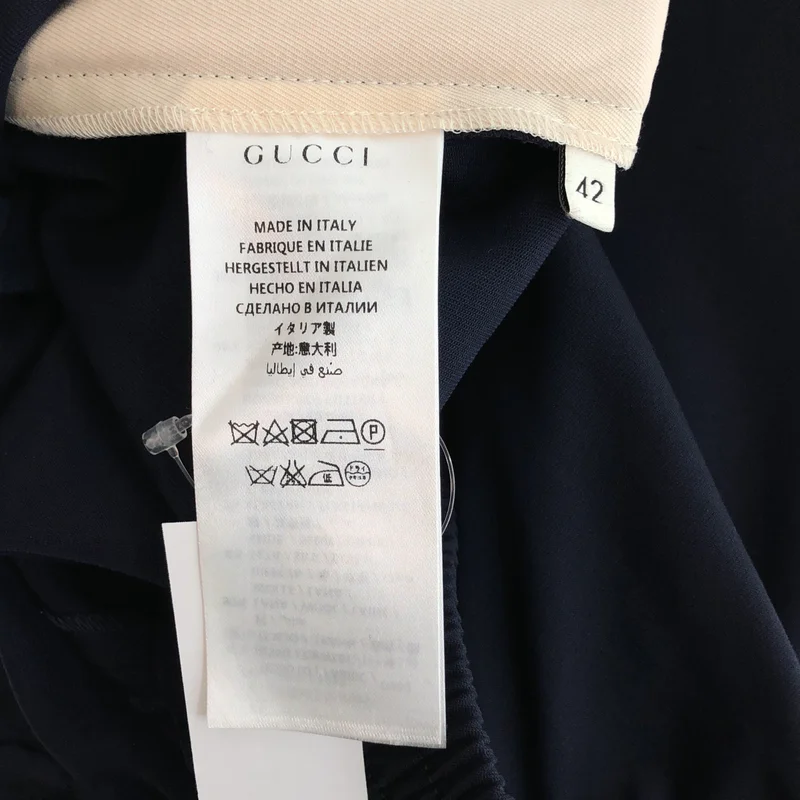 GUCCI / グッチ | 2016年製 | ウール シルク シェリーライン サイドボタン ワイドイージーパンツ | 42 | レディース