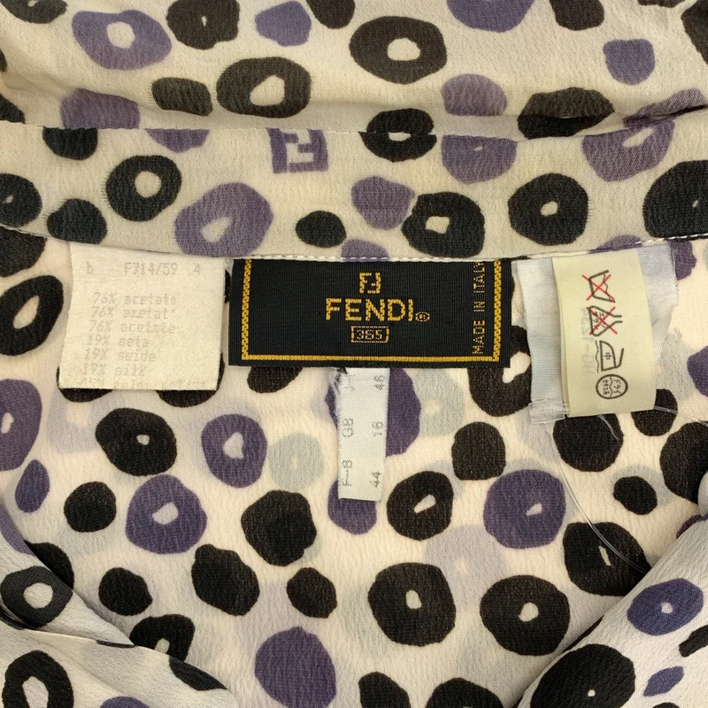 FENDI / フェンディ | アセテート 総柄 ズッカロゴ ダブルポケット シャツ ブラウス | 44 | レディース