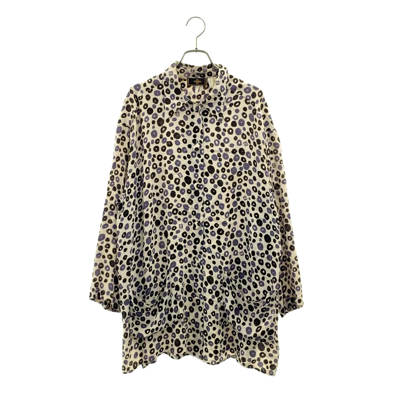 FENDI / フェンディ | アセテート 総柄 ズッカロゴ ダブルポケット シャツ ブラウス | 44 | レディース