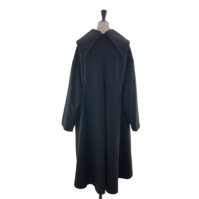 Yohji Yamamoto FEMME / ヨウジヤマモトファム | 2023AW | Collections / GABARDINE B COLLAR FLARE COAT / ウールギャバ ビッグカラー フレアコート | 1 | レディース
