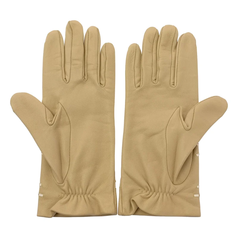 HERMES / エルメス | Leather Gloves / レザー ステッチワーク グローブ 手袋 | 7 | レディース