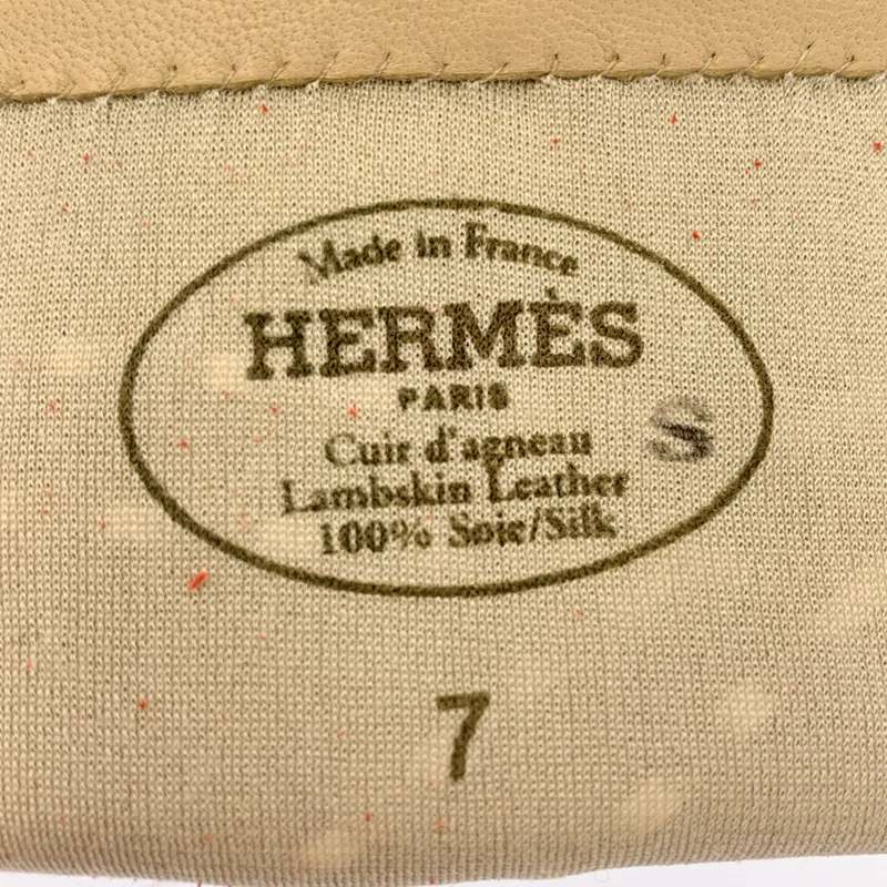 HERMES / エルメス | Leather Gloves / レザー ステッチワーク グローブ 手袋 | 7 | レディース