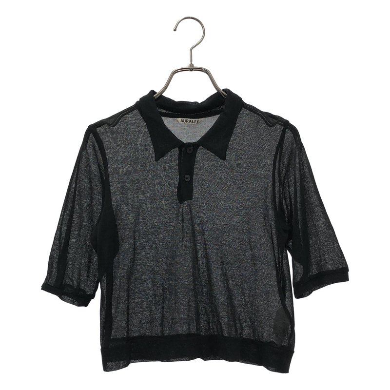 AURALEE / オーラリー | HARD TWIST COTTON GAUZE SHORT POLO シャツ | 1 | レディース
