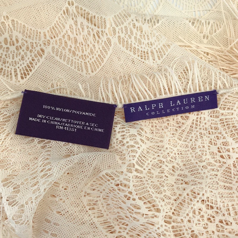 RALPH LAUREN PURPLE LABEL / ラルフローレンパープルレーベル | フリンジ レース ストール RN41381 |