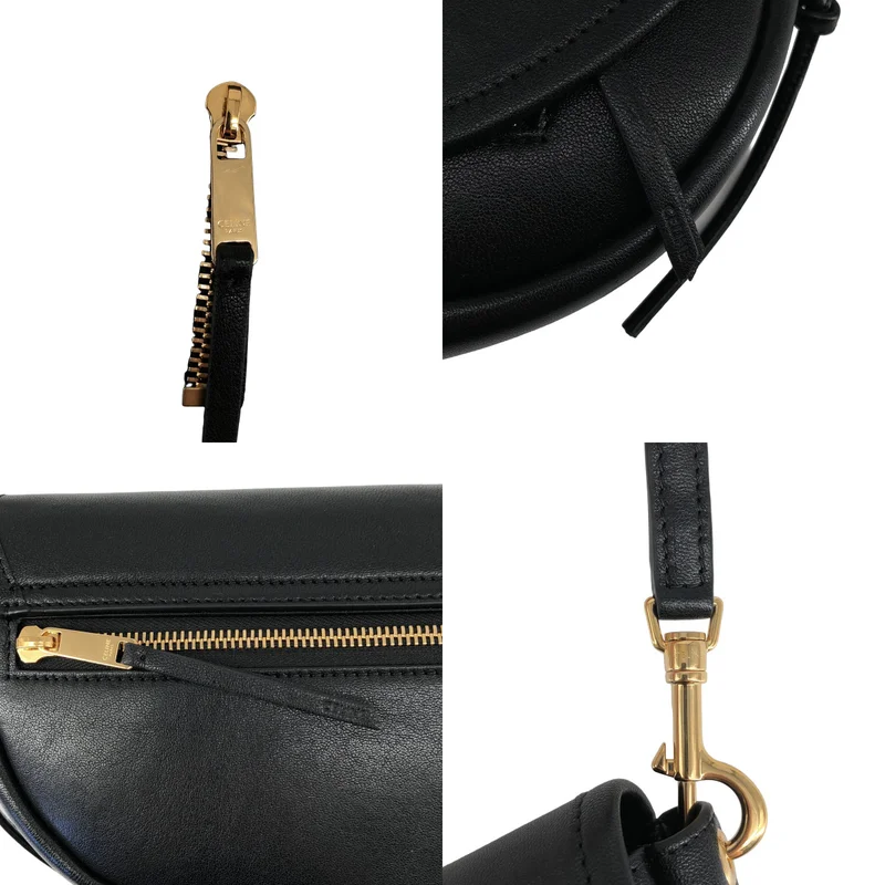 CELINE / セリーヌ | リトルハーフムーン ソフトトリオンフ / サプルシャイニーラムスキン ショルダーバッグ |