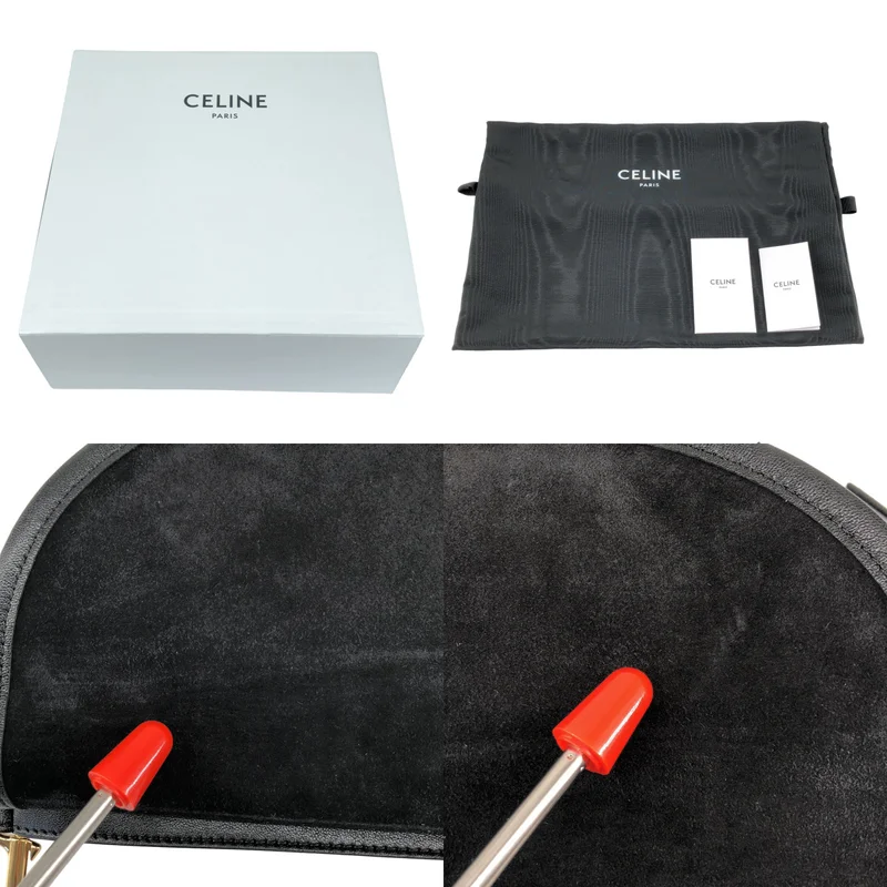 CELINE / セリーヌ | リトルハーフムーン ソフトトリオンフ / サプルシャイニーラムスキン ショルダーバッグ |