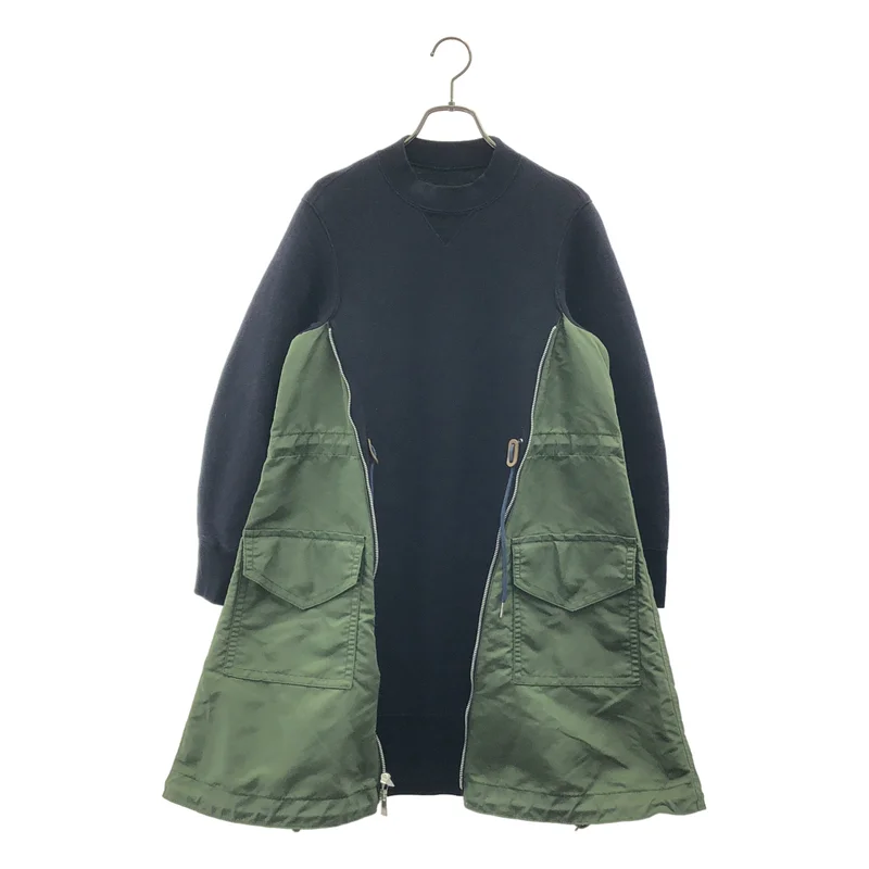 sacai / サカイ | 2021AW | Sponge Sweat MA-1 Dress サイドジップスポンジスウェットフレアドレス ワンピース | 1 | レディース