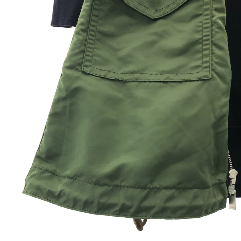 sacai / サカイ | 2021AW | Sponge Sweat MA-1 Dress サイドジップスポンジスウェットフレアドレス ワンピース | 1 | レディース