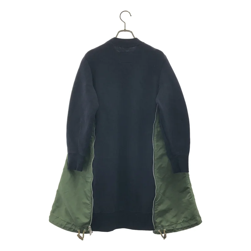 sacai / サカイ | 2021AW | Sponge Sweat MA-1 Dress サイドジップスポンジスウェットフレアドレス ワンピース | 1 | レディース