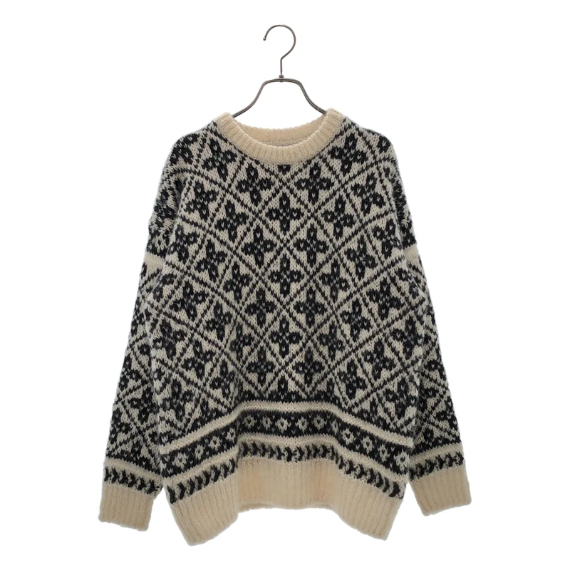 BATONER / バトナー | 2023AW | MOHAIR LATOVIAN CREW NECK モヘヤ ラトビアン クルーネック ニット | 1 | レディース