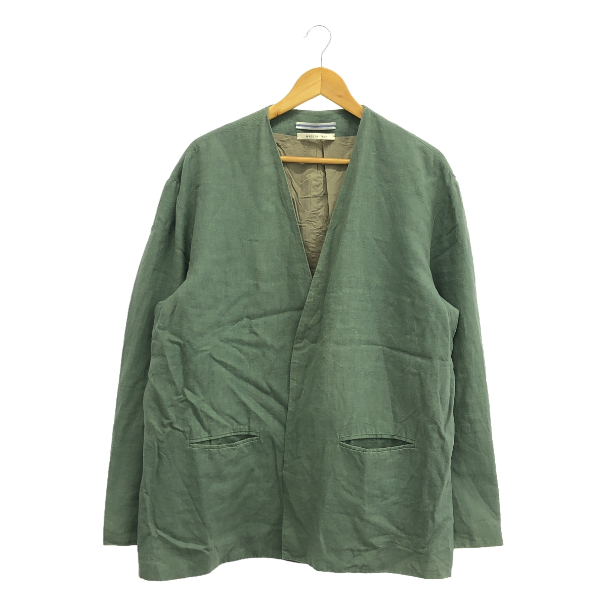 【美品】  Cristaseya / クリスタセヤ | 2023SS | LARGE GILET ラージジレ コットン リブニット ベスト | S | カーキ | レディース ノブ / 千鳥】 LARGE GILET WITH LEATHER DETAILS / @cristaseya