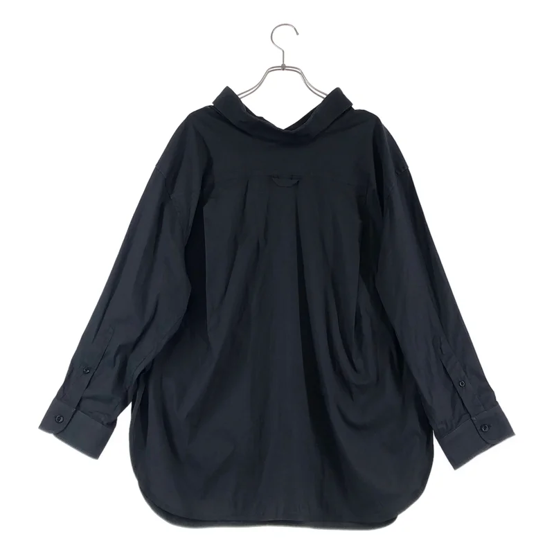 BALENCIAGA / バレンシアガ | コットン ワンポイントロゴ オーバーシルエット シャツ ブラウス | 40 | レディース