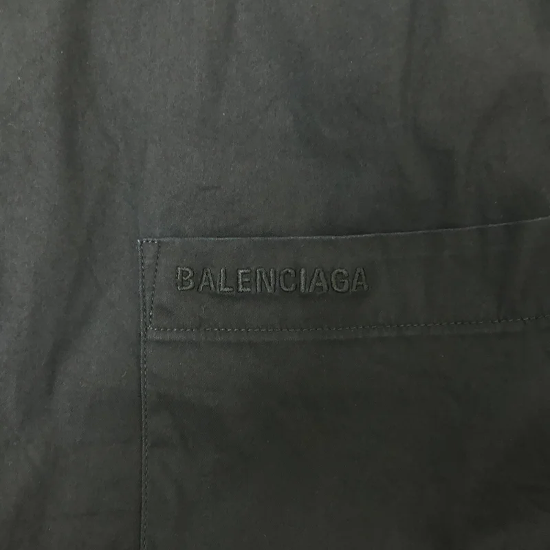 BALENCIAGA / バレンシアガ | コットン ワンポイントロゴ オーバーシルエット シャツ ブラウス | 40 | レディース