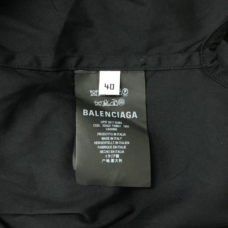 BALENCIAGA / バレンシアガ | コットン ワンポイントロゴ オーバーシルエット シャツ ブラウス | 40 | レディース