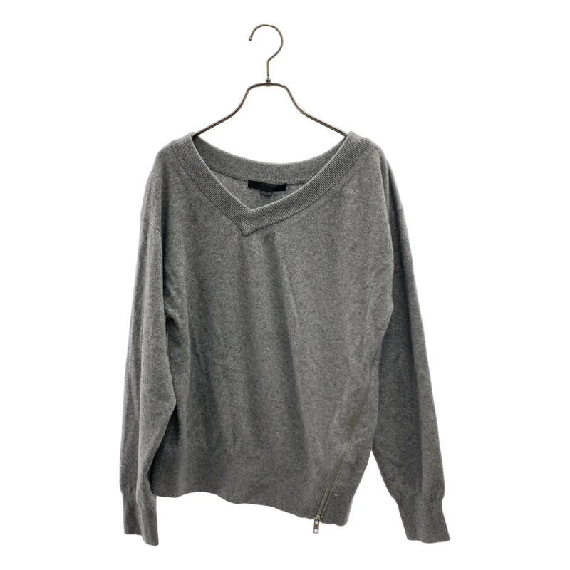ALEXANDER WANG / アレキサンダーワン | ウール カシミヤ サイドジップ Vネックニット | S | レディース