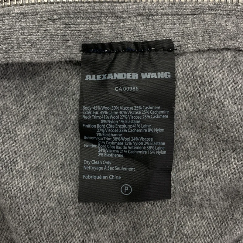ALEXANDER WANG / アレキサンダーワン | ウール カシミヤ サイドジップ Vネックニット | S | レディース