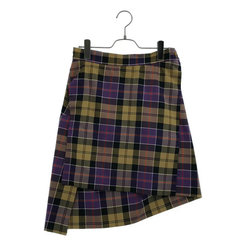 Vivienne Westwood / ヴィヴィアンウエストウッド | ウール チェック アシンメトリースカート | 40 | レディース