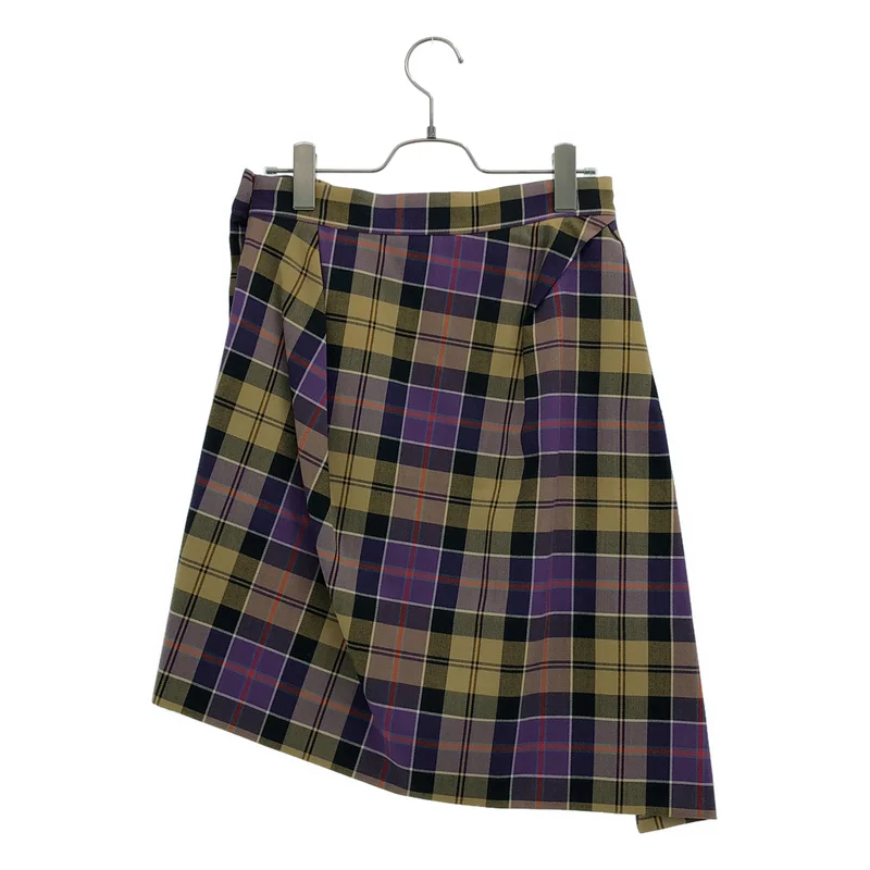 Vivienne Westwood / ヴィヴィアンウエストウッド | ウール チェック アシンメトリースカート | 40 | レディース