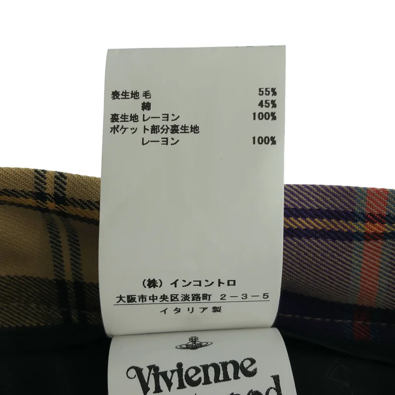 Vivienne Westwood / ヴィヴィアンウエストウッド | ウール チェック アシンメトリースカート | 40 | レディース