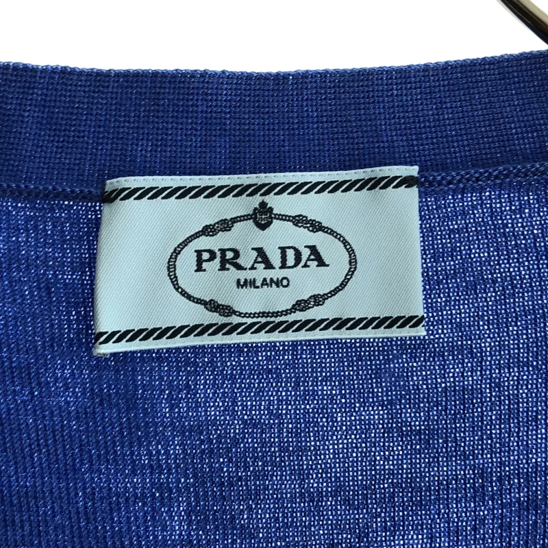PRADA / プラダ | 2017 | カシミヤ シルク ネック カーディガン | 40 | レディース