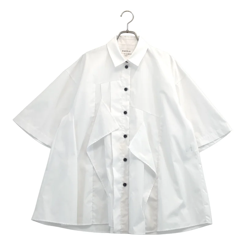 ENFOLD / エンフォルド | 2026SS | TUCK COLLAGE SHIRT タック カレッジ シャツ | 38 | レディース