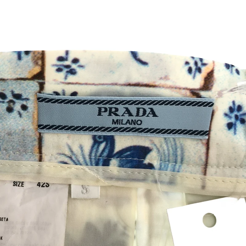 PRADA / プラダ | コットン タイルプリント スカート | 42S | レディース