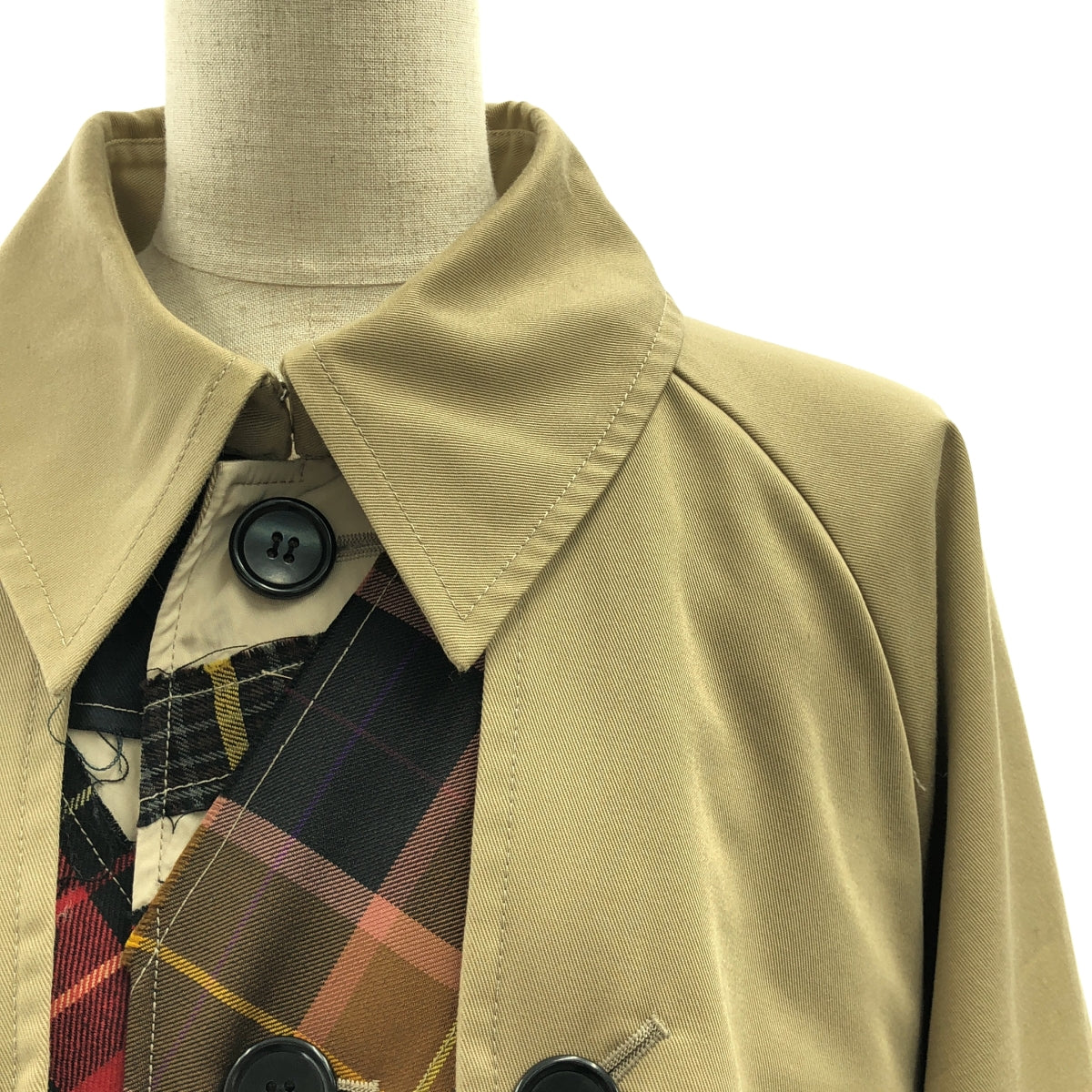 【美品】  KIDILL / キディル | 2021AW | Crust Trench Coat クラスト オーバーサイズ トレンチコート | 46 | ベージュ/レッド | メンズ 美品】 KIDILL / キディル | 2021AW | Crust Trench Coat クラスト